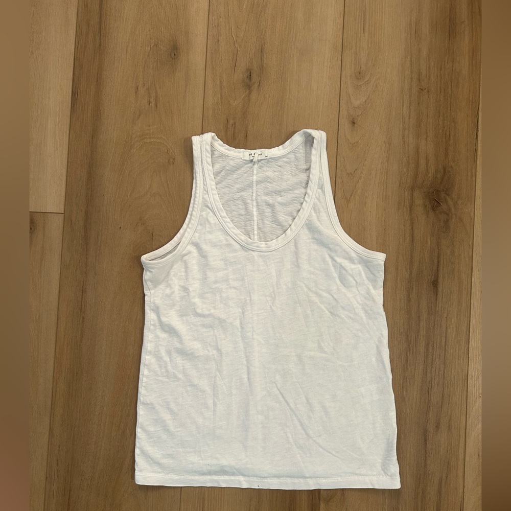 Rag & Bone White Sleeveless Tank Top